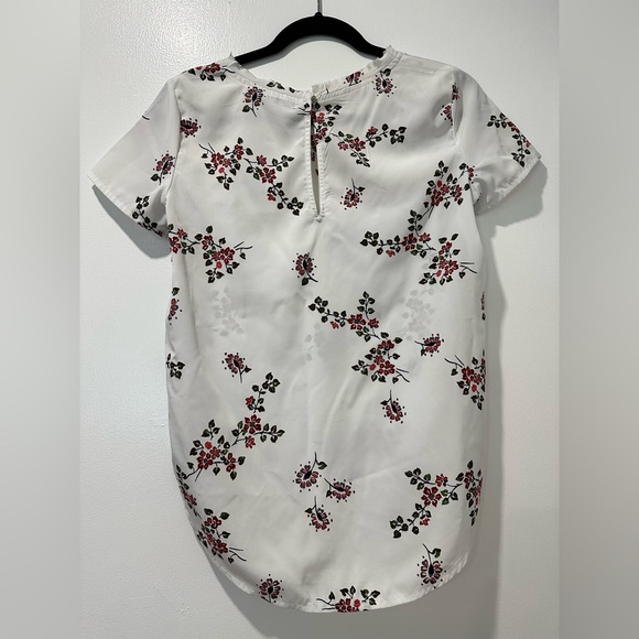 Abercrombie & Fitch Women White Floral Short Sleeve Top Polyester Size XS EUC - Picture 2 of 8